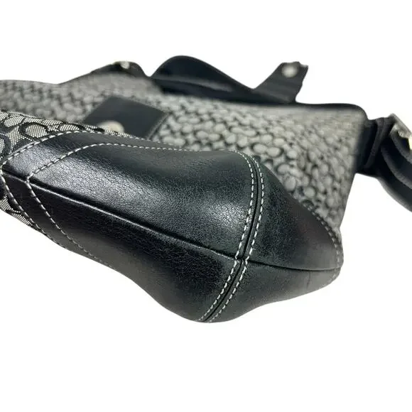 Coach Vintage 2003 North South Black Grey CC Monogram Leather Trim Soho Bag - Picture 9 of 10